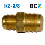 Штуцер соединитель редукционный 1/2" - 3/8" латуний дюймовий